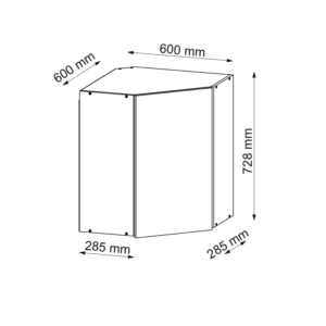 КВ 60х60 Кухня Софт Білий/дуб вотан