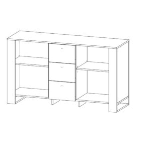 Комод 2Д/3Ш Олд Вуд