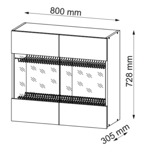 80ВВСушка Кухня Софт Білий/дуб вотан