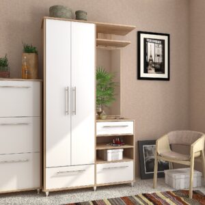 Шафа з тумбою та дзеркалом Ніагара дуб сонома/білий