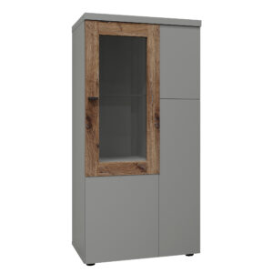 Пенал низький 1Д Модена шиншила сіра/дуб флагшток