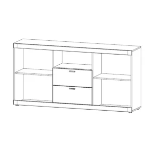 Комод 1800 2Д2Ш Санторіні білий/дуб вікінг