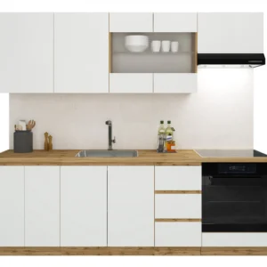 Готова модульна кухня Софт Білий/ Дуб вотан 240 см.